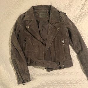 NWOT Blank NYC Suede Moto Jacket in Silver Screen